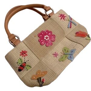 🎉 Host Pick 🎉 Embroidered Floral Tan Handbag